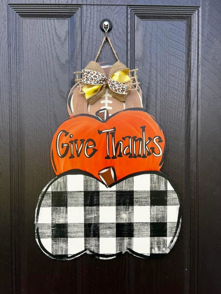 Give Thanks Stacked Door Hanger - Preorder