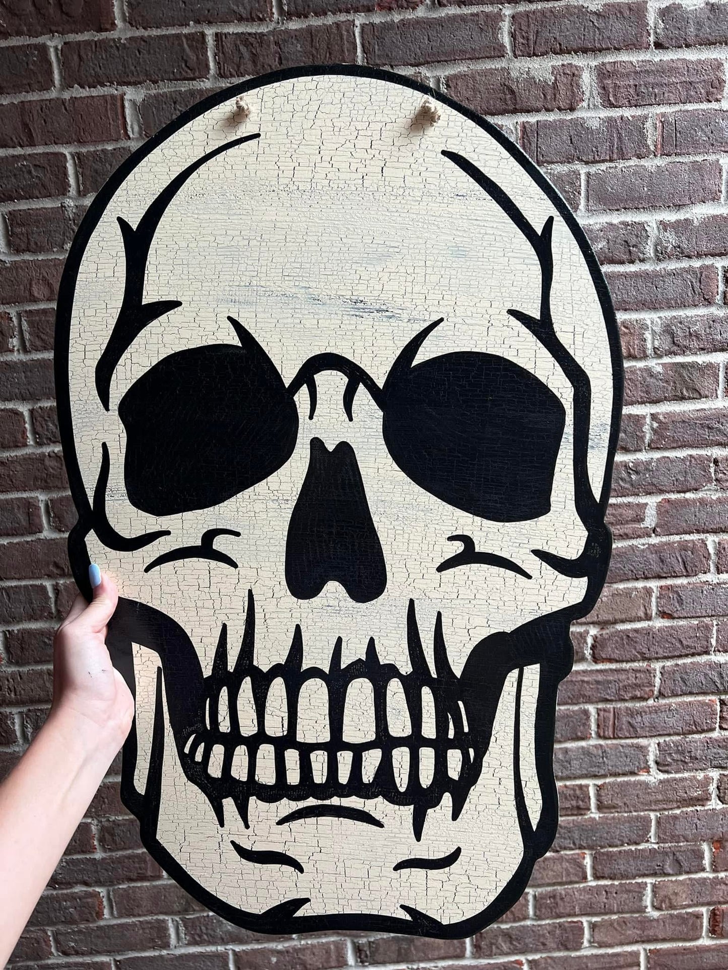 Crackle Skull Door Hanger - Preorder