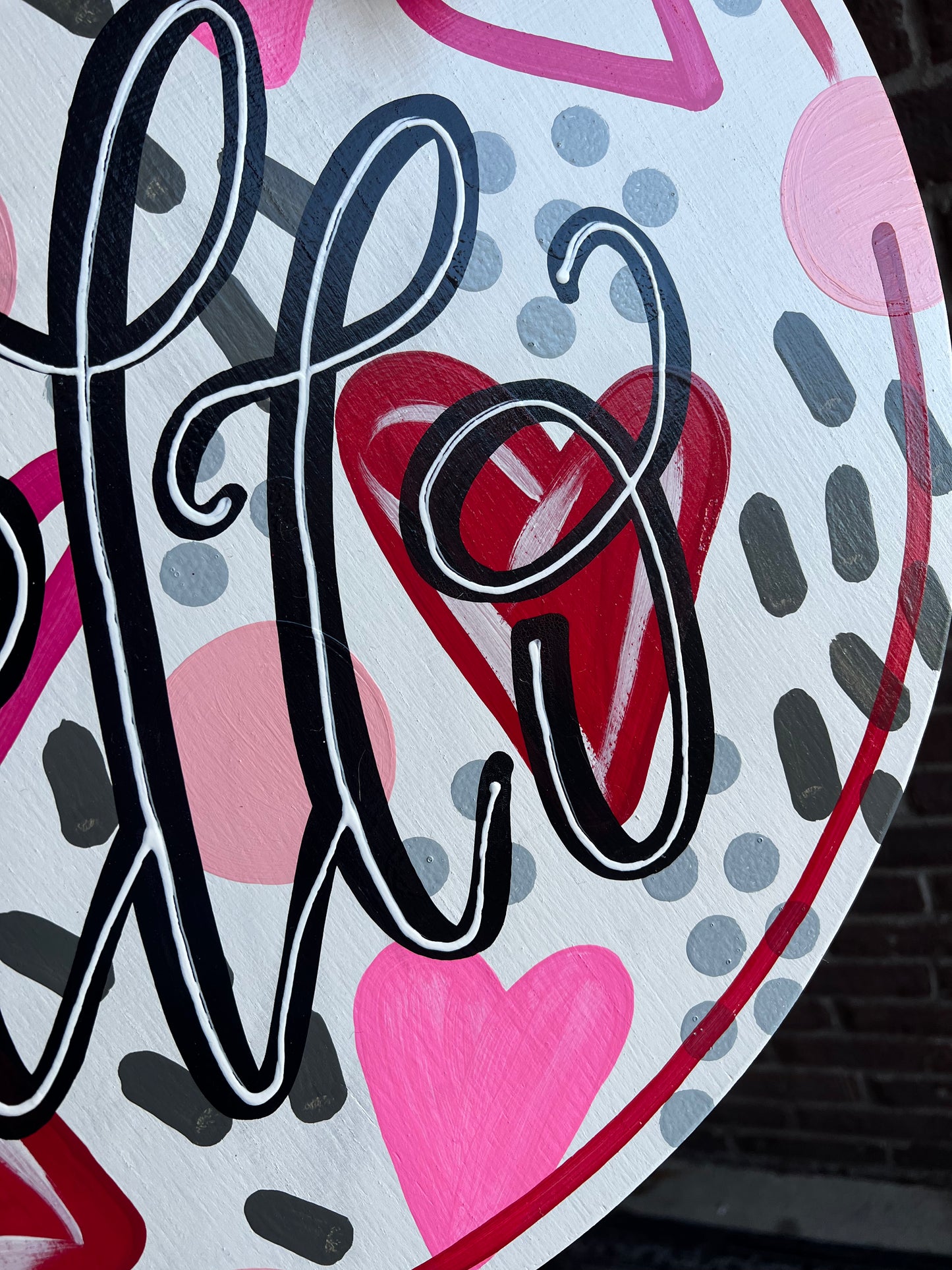 Hello Valentine Grey Door Hanger- Preorder