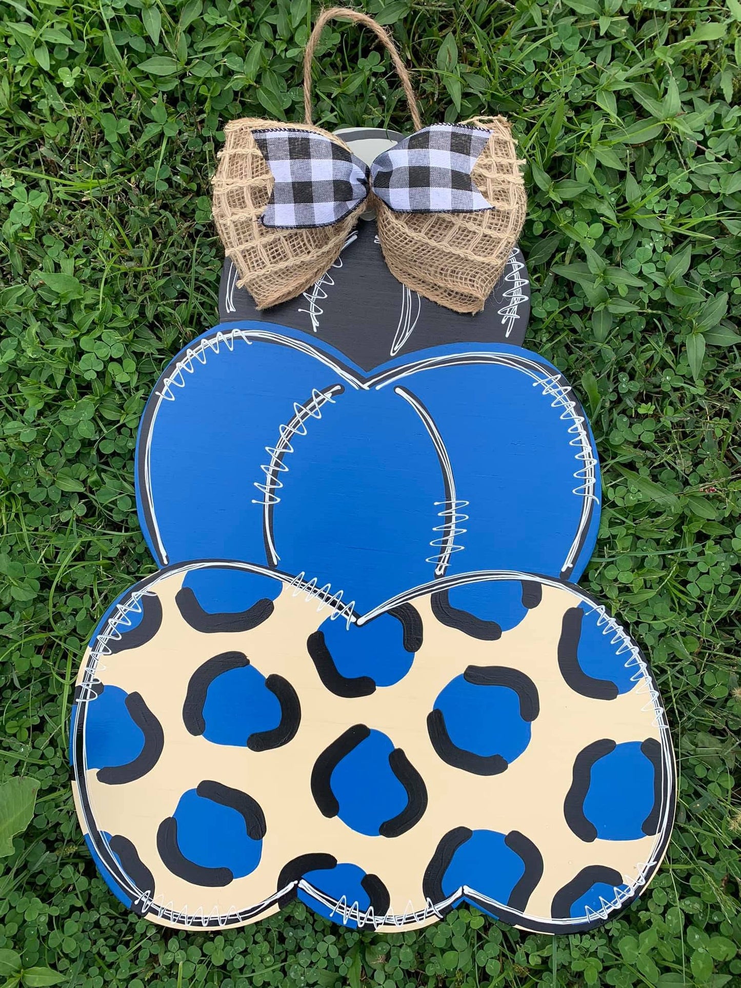 Blue Stacked Pumpkin Door Hanger - Preorder