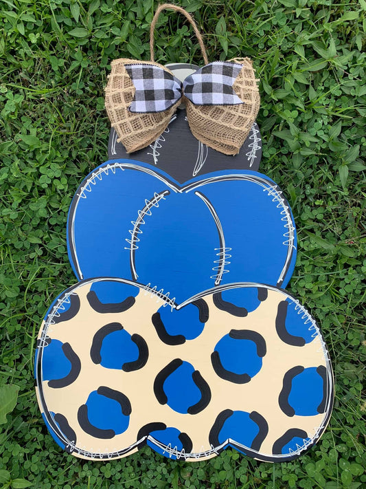 Blue Stacked Pumpkin Door Hanger - Preorder