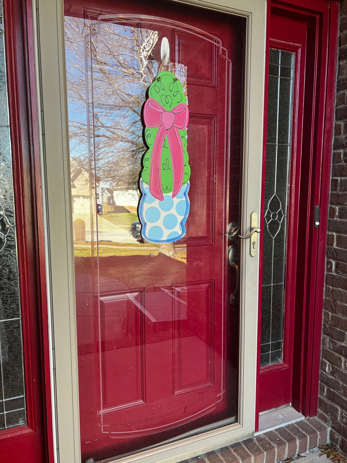Topiary With Bow Door Hanger - Preorder