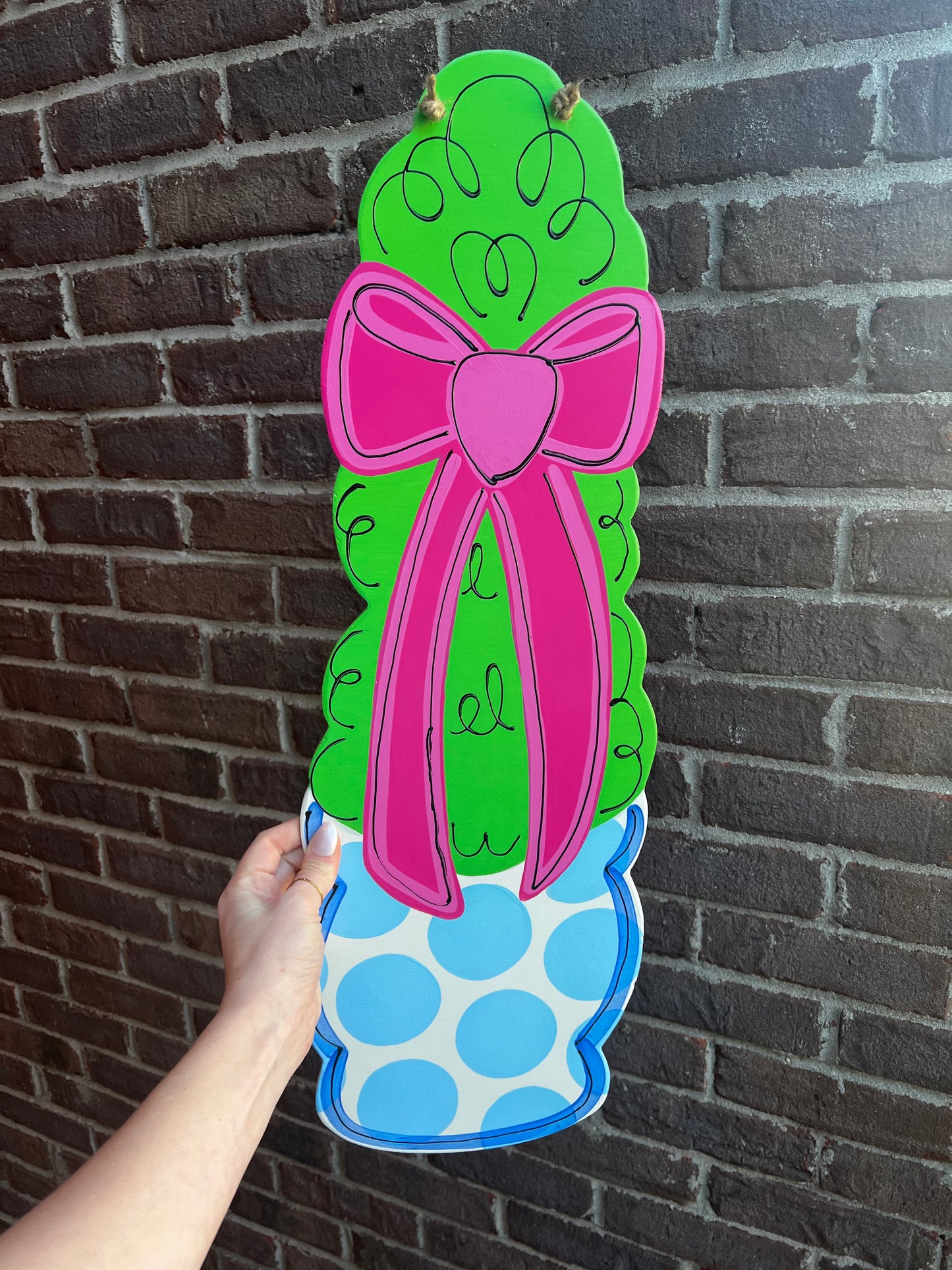 Topiary With Bow Door Hanger - Preorder