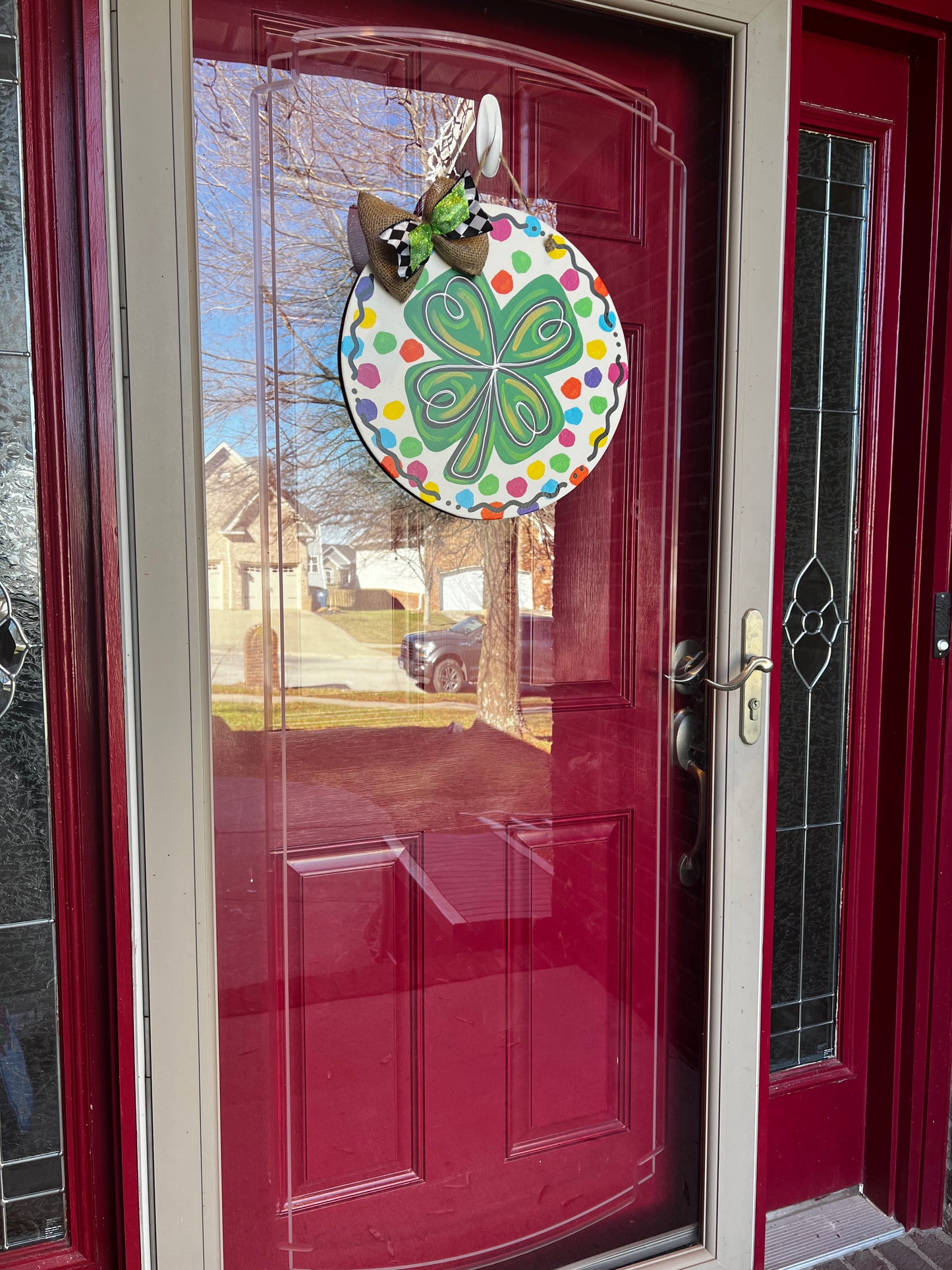 Shamrock Rainbow Dots Door Hanger- Preorder