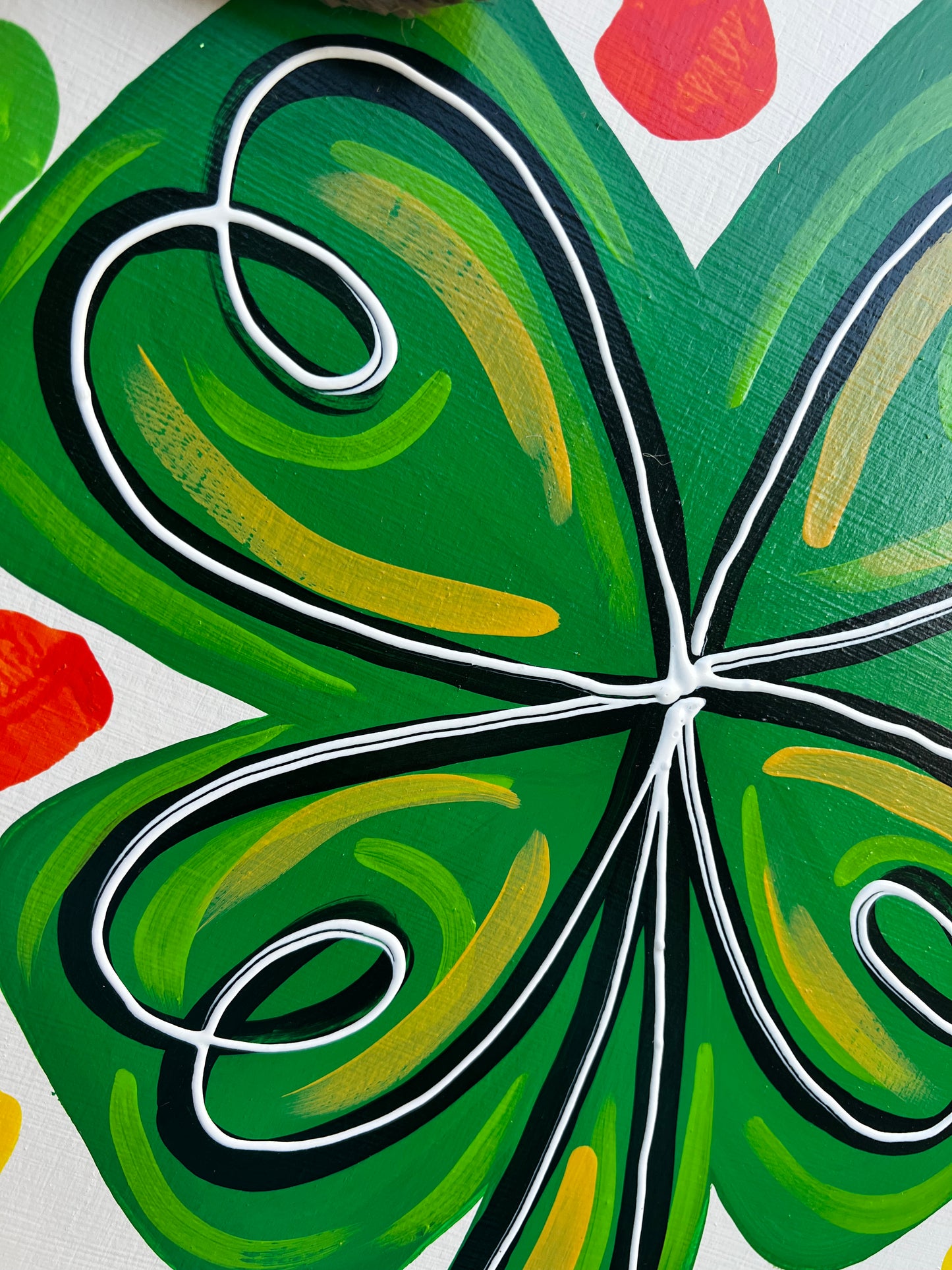 Shamrock Rainbow Dots Door Hanger- Preorder