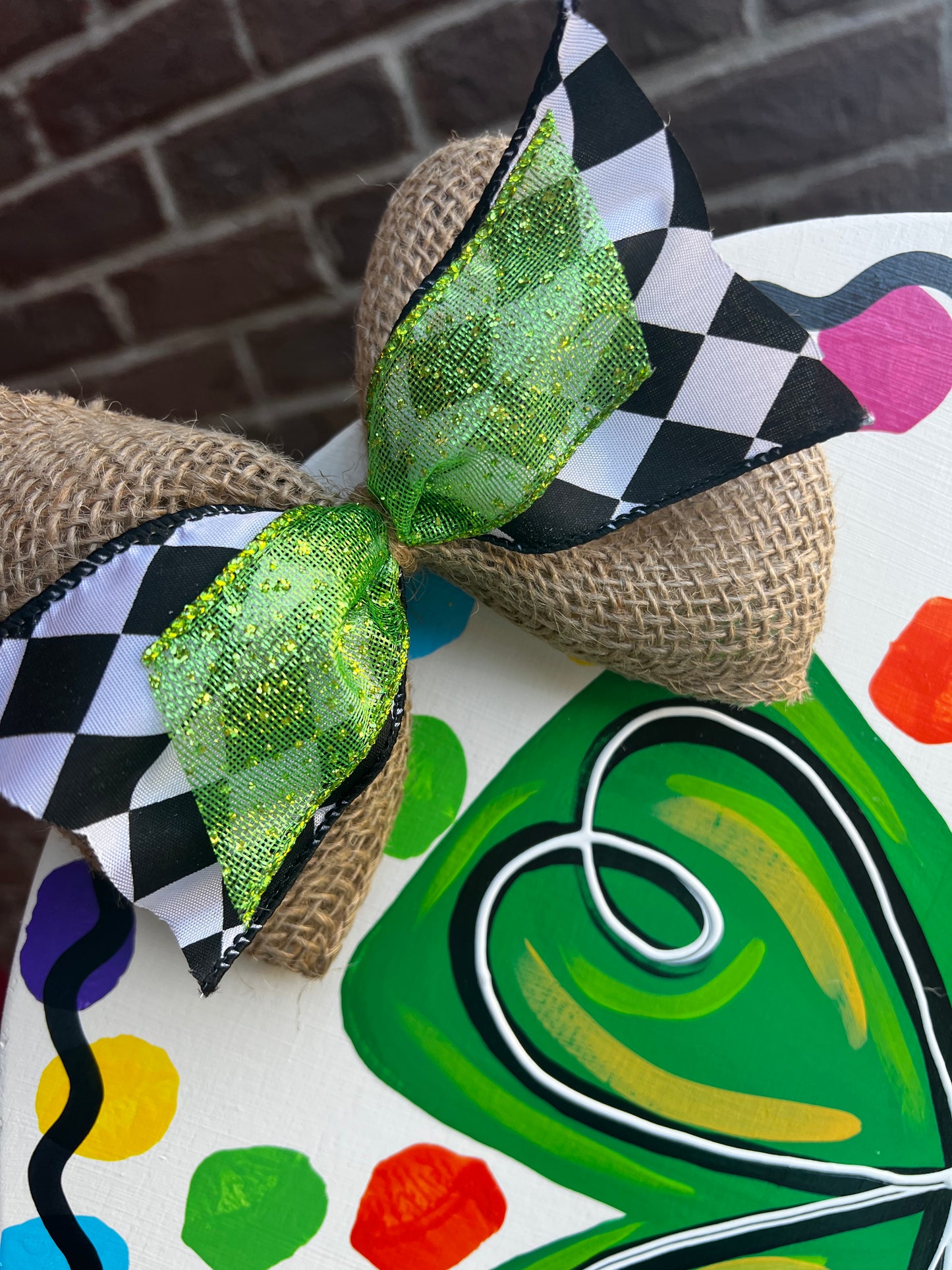 Shamrock Rainbow Dots Door Hanger- Preorder