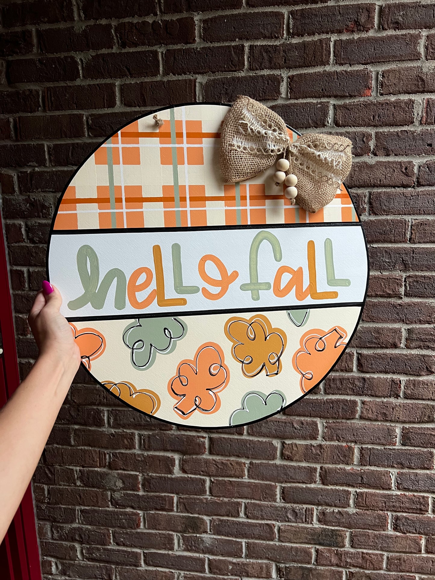 Hello Fall Leaf Door Hanger - Preorder