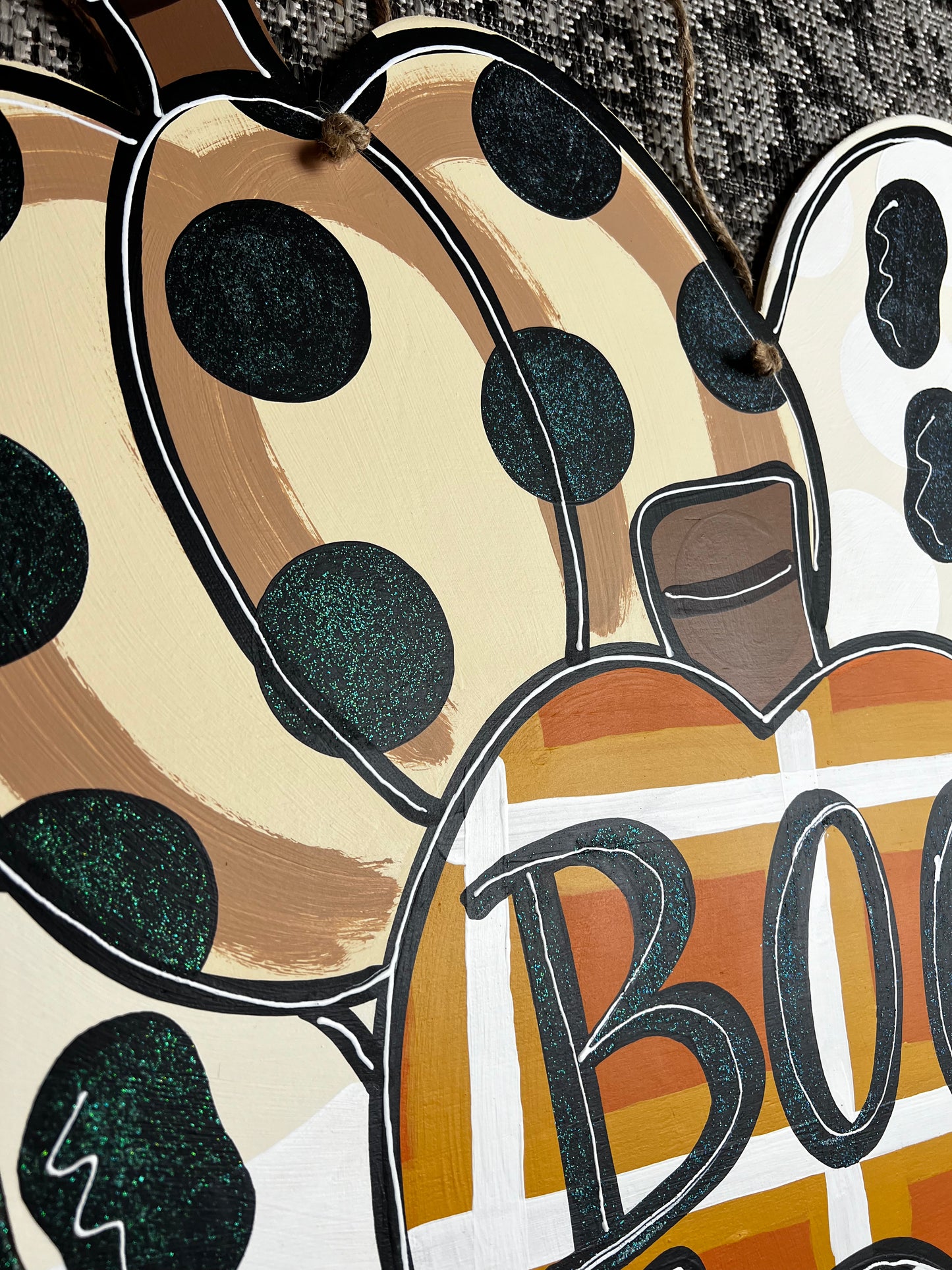 Stacked Pumpkin & Ghost Door Hanger - Preorder