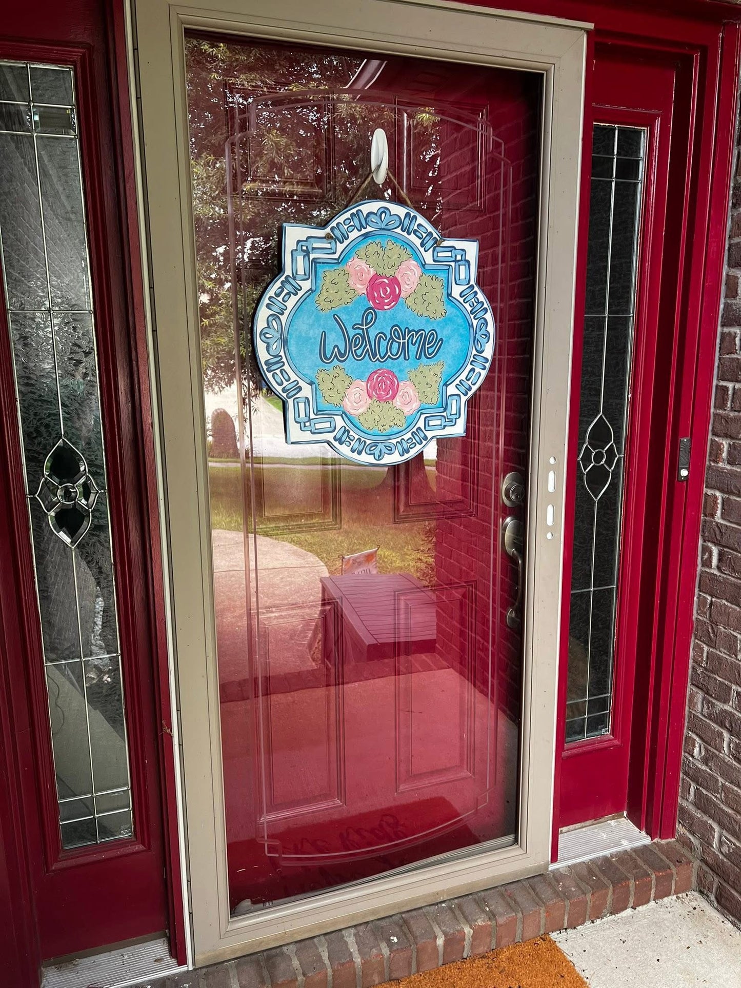 Welcome Blue Door Hanger - Preorder