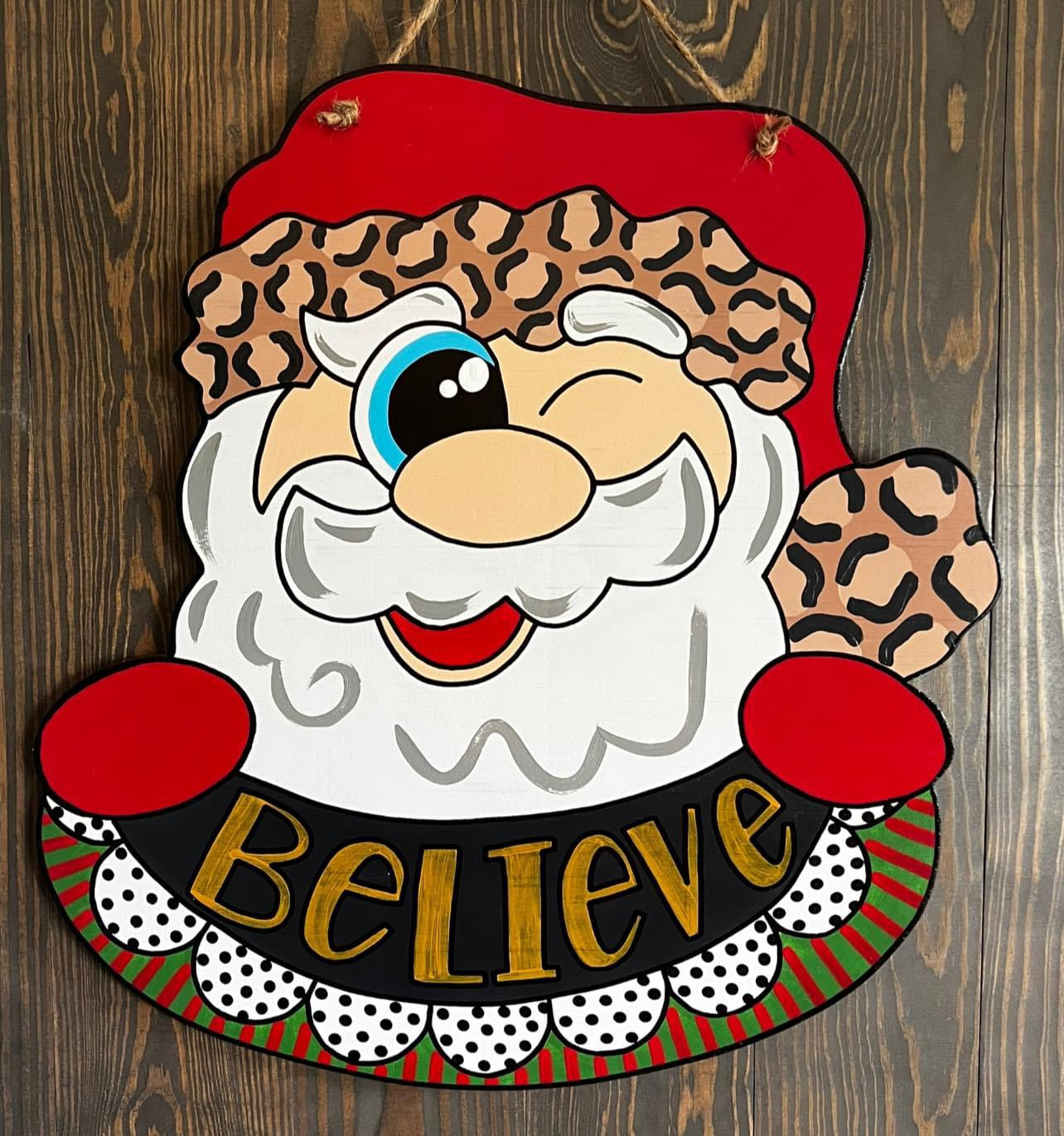 Winking Santa Door Hanger - Preorder