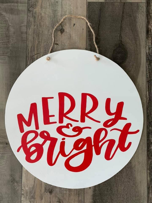 Merry & Bright Door Hanger - Preorder