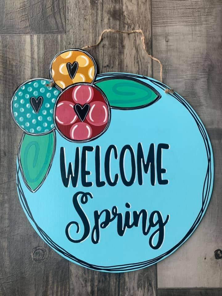 Welcome Spring Door Hanger - Preorder