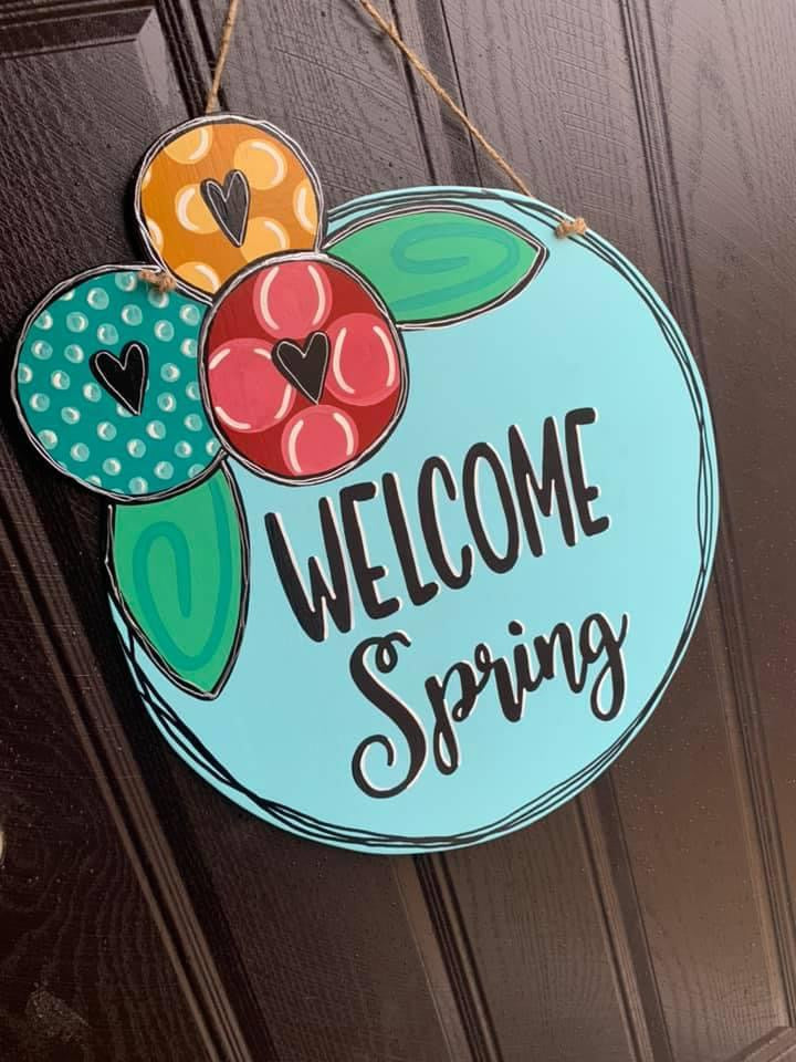 Welcome Spring Door Hanger - Preorder