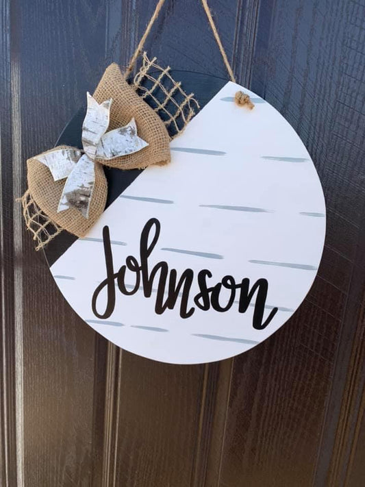 Black & White Name Door Hanger - Preorder