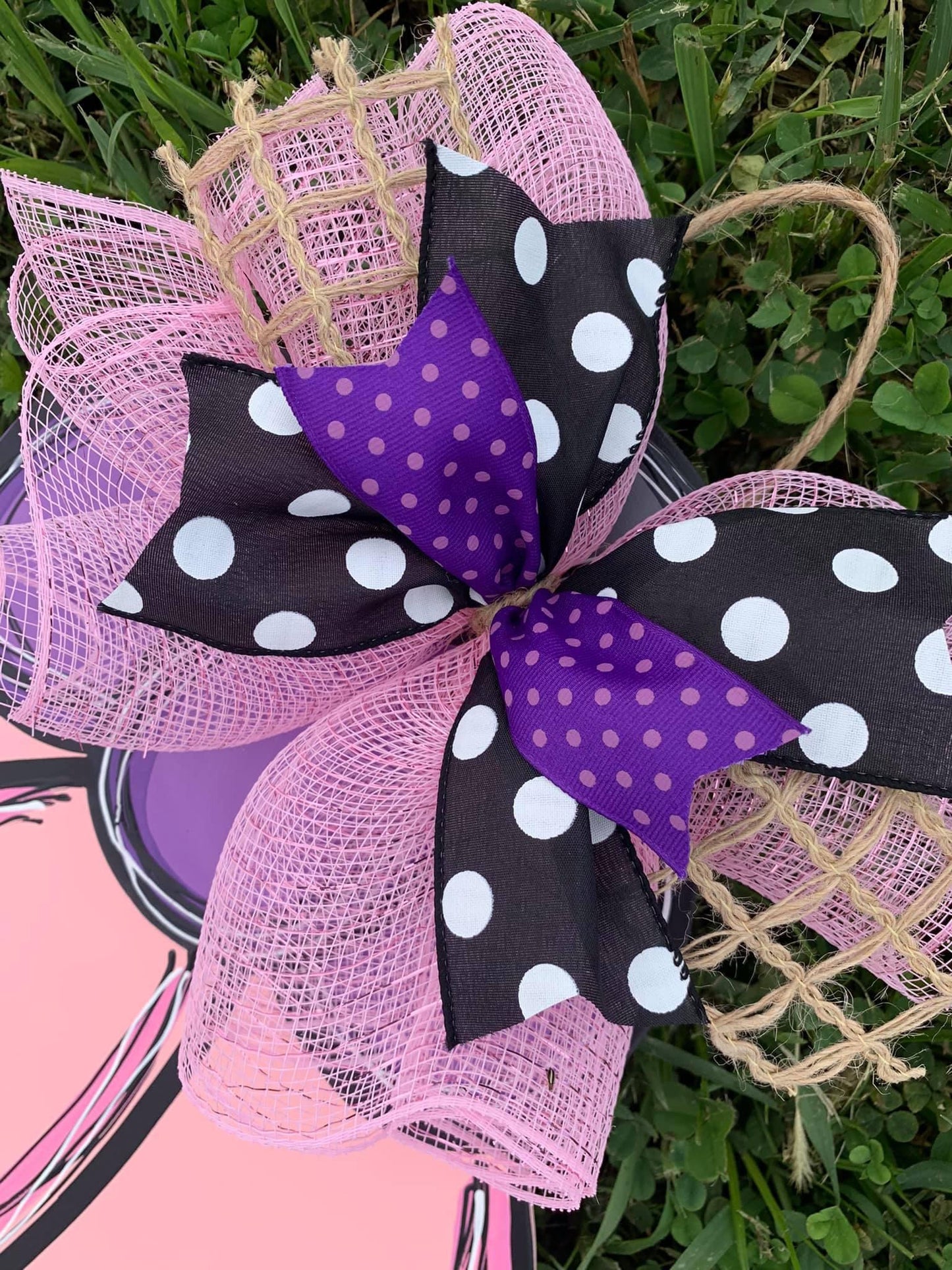 Pink Stacked Pumpkins Door Hanger - Preorder