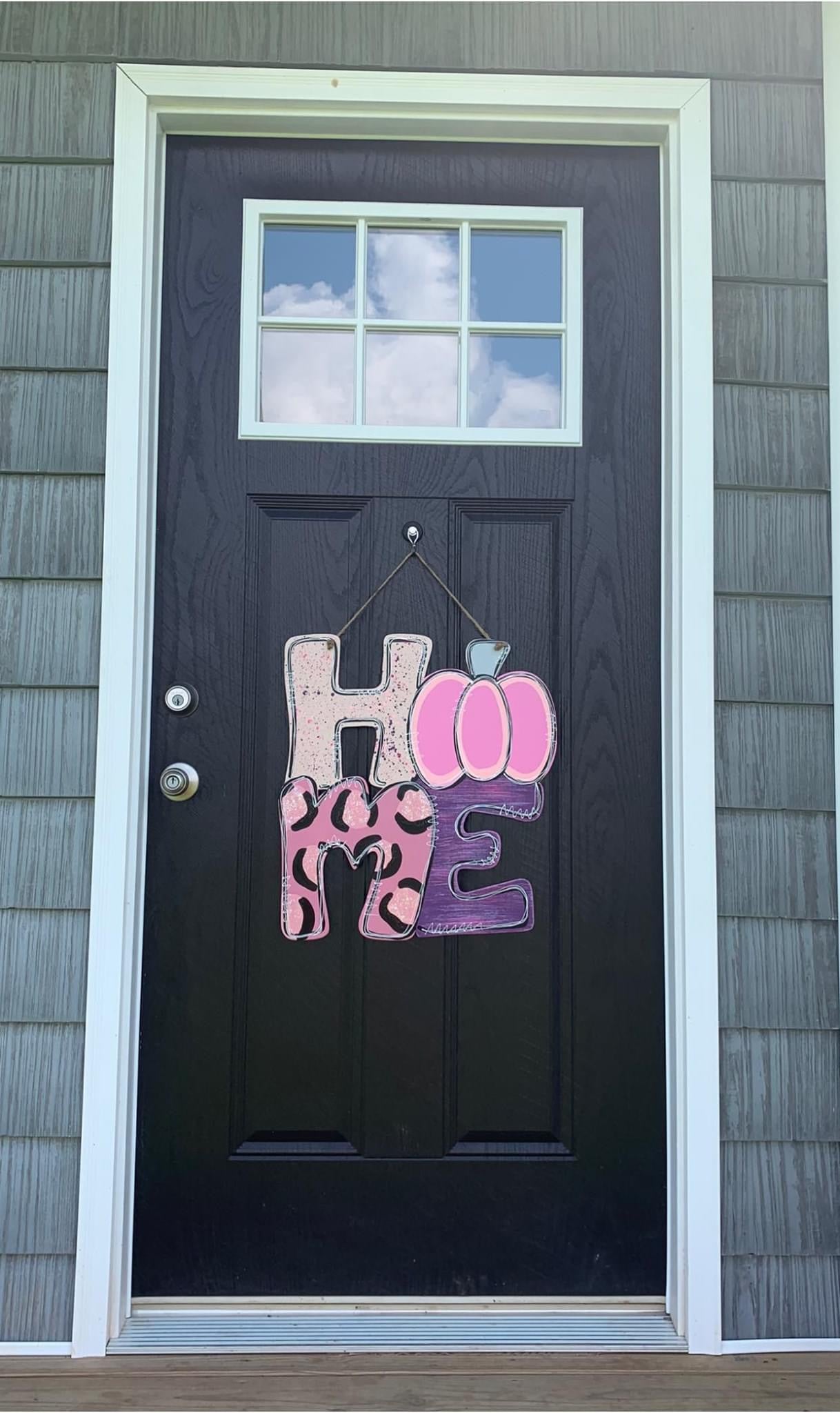 Pink Home Pumpkin Door Hanger - Preorder