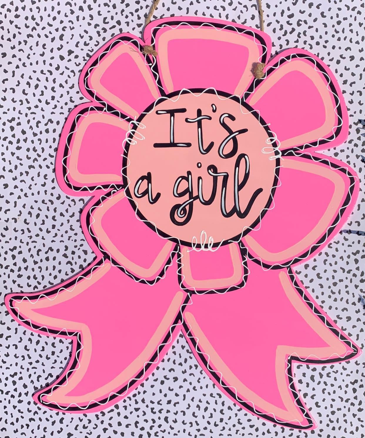 Girl Ribbon Door Hanger - Preorder