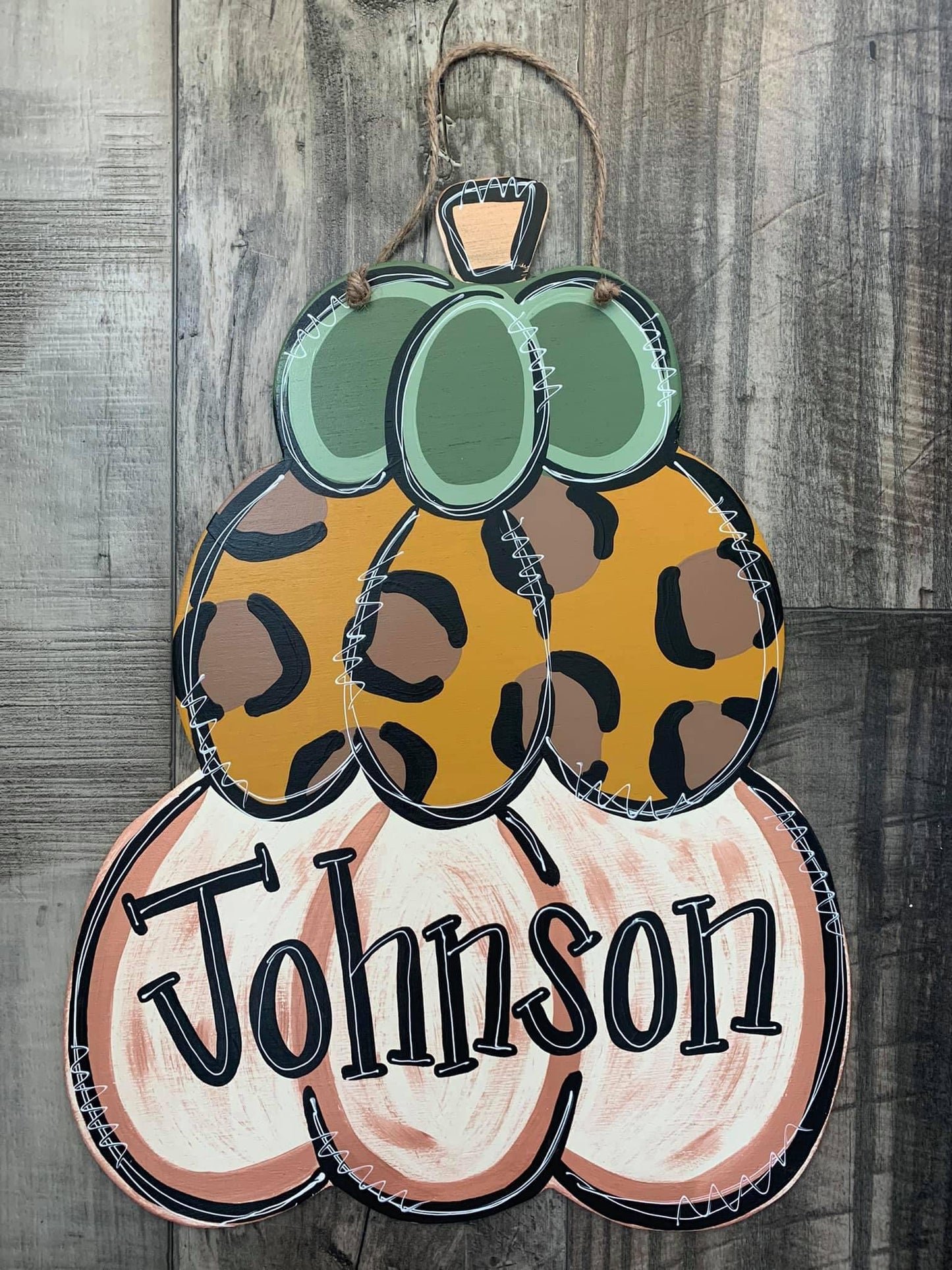 Stacked Pumpkins Door Hanger - Preorder