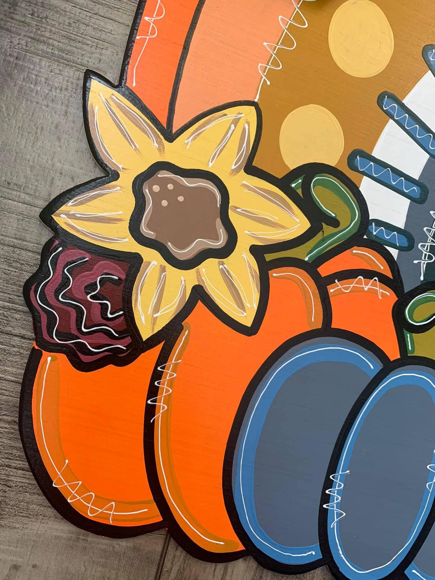 Rainbow Pumpkin Door Hanger - Preorder