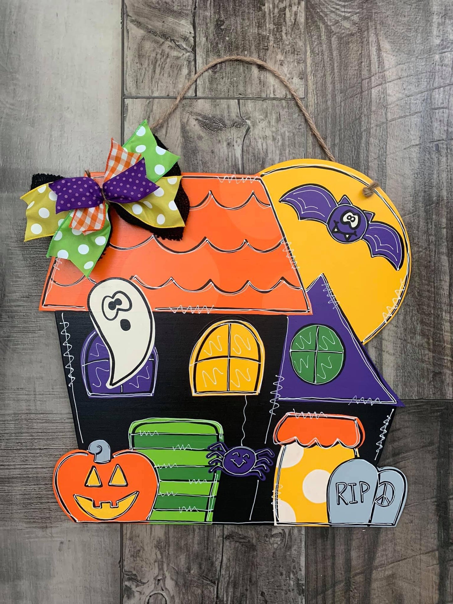 Haunted House Door Hanger - Preorder