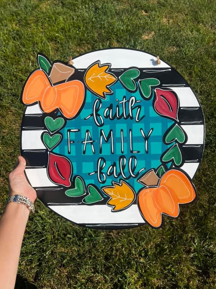 Faith Family Fall Door Hanger - Preorder