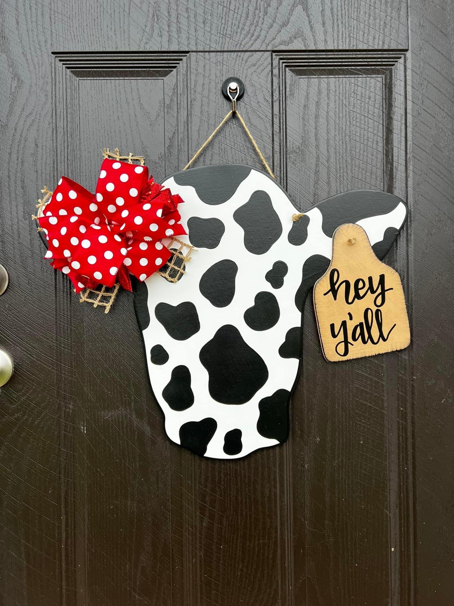 Hey Yall Cow Door Hanger - Preorder