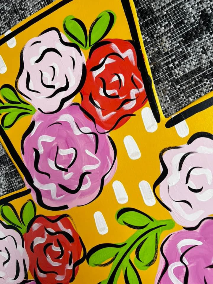 Flower Cross Door Hanger - Preorder