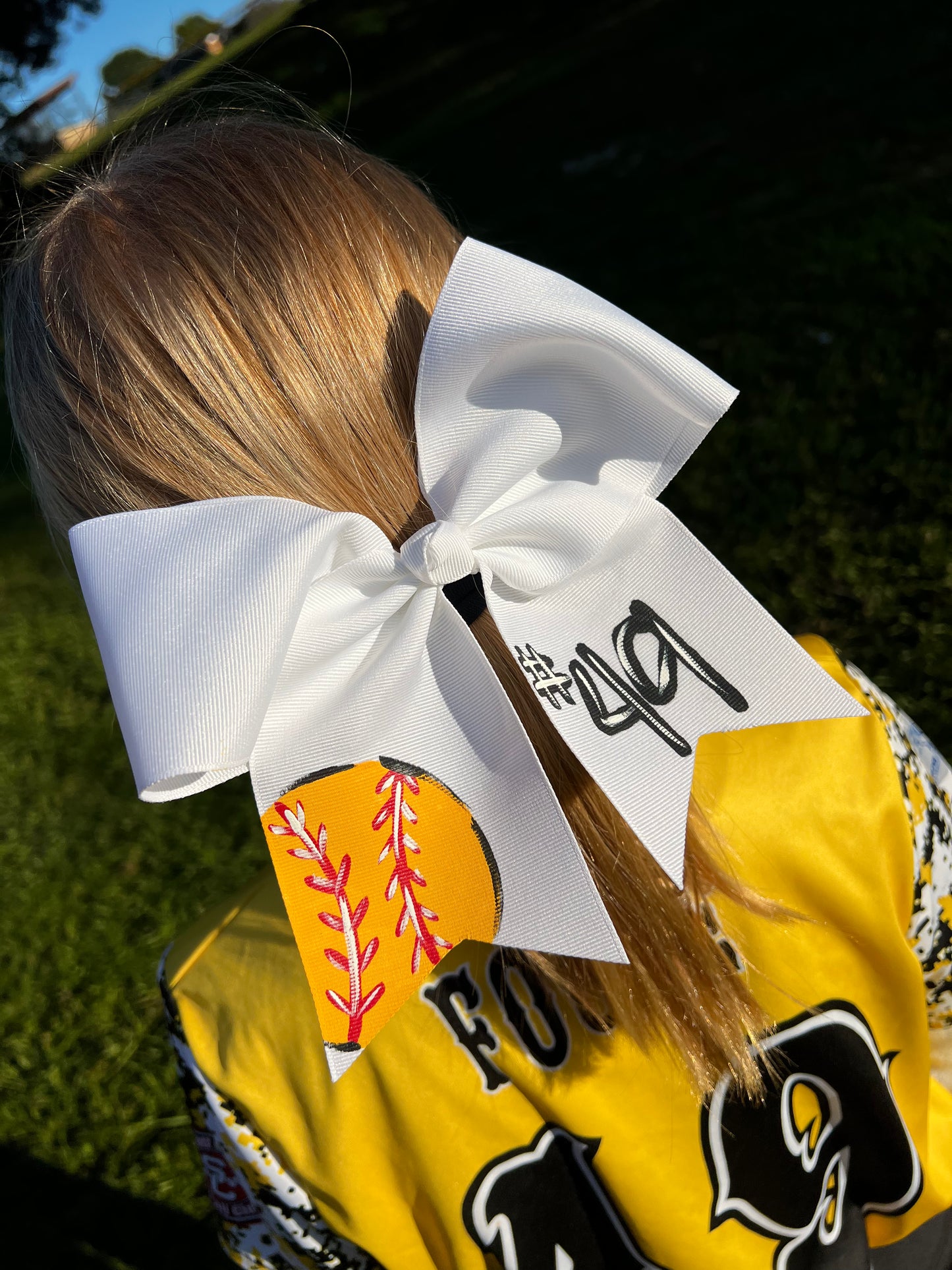 Hand painted Softball Bow - Preorder