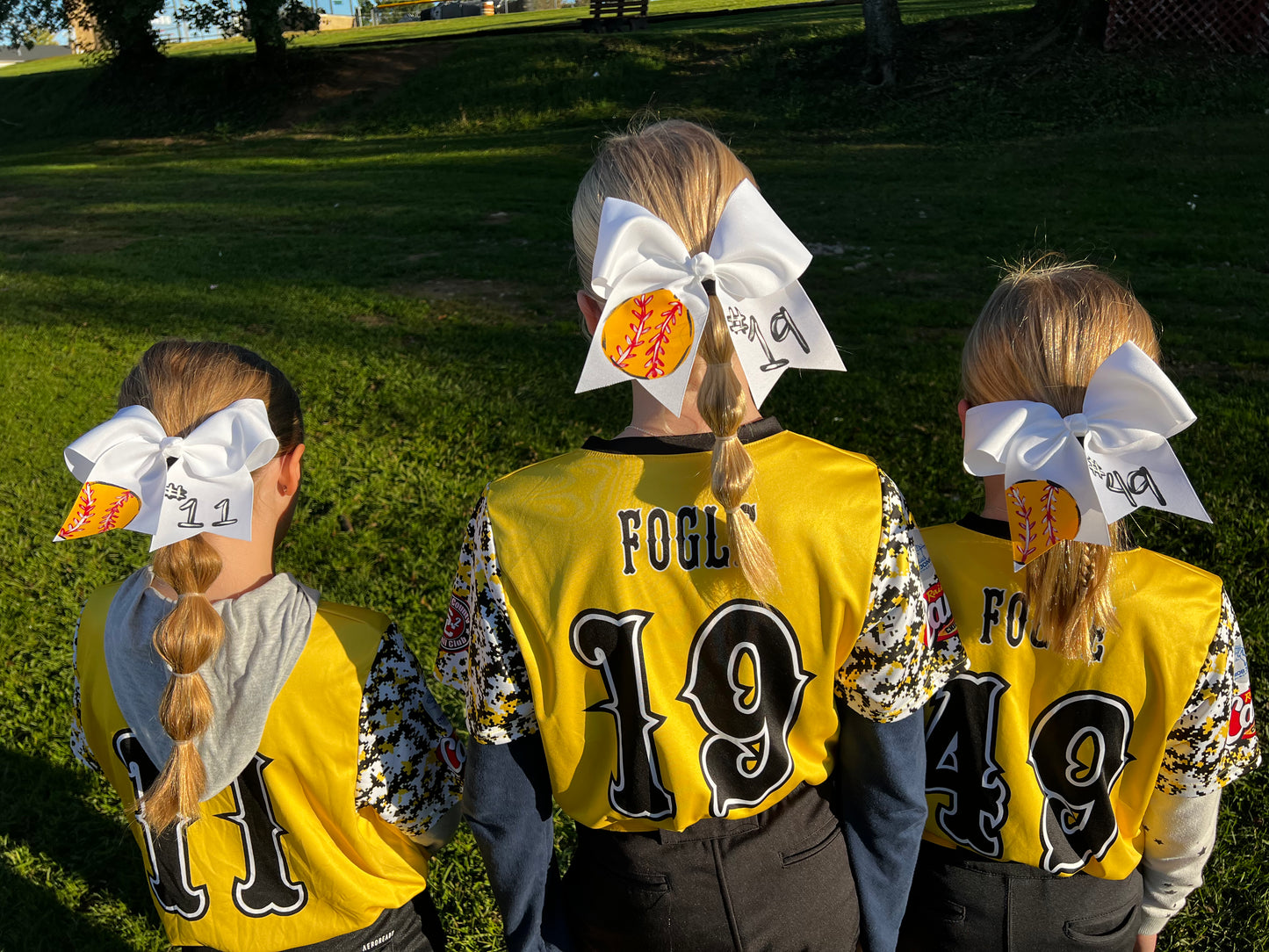 Hand painted Softball Bow - Preorder