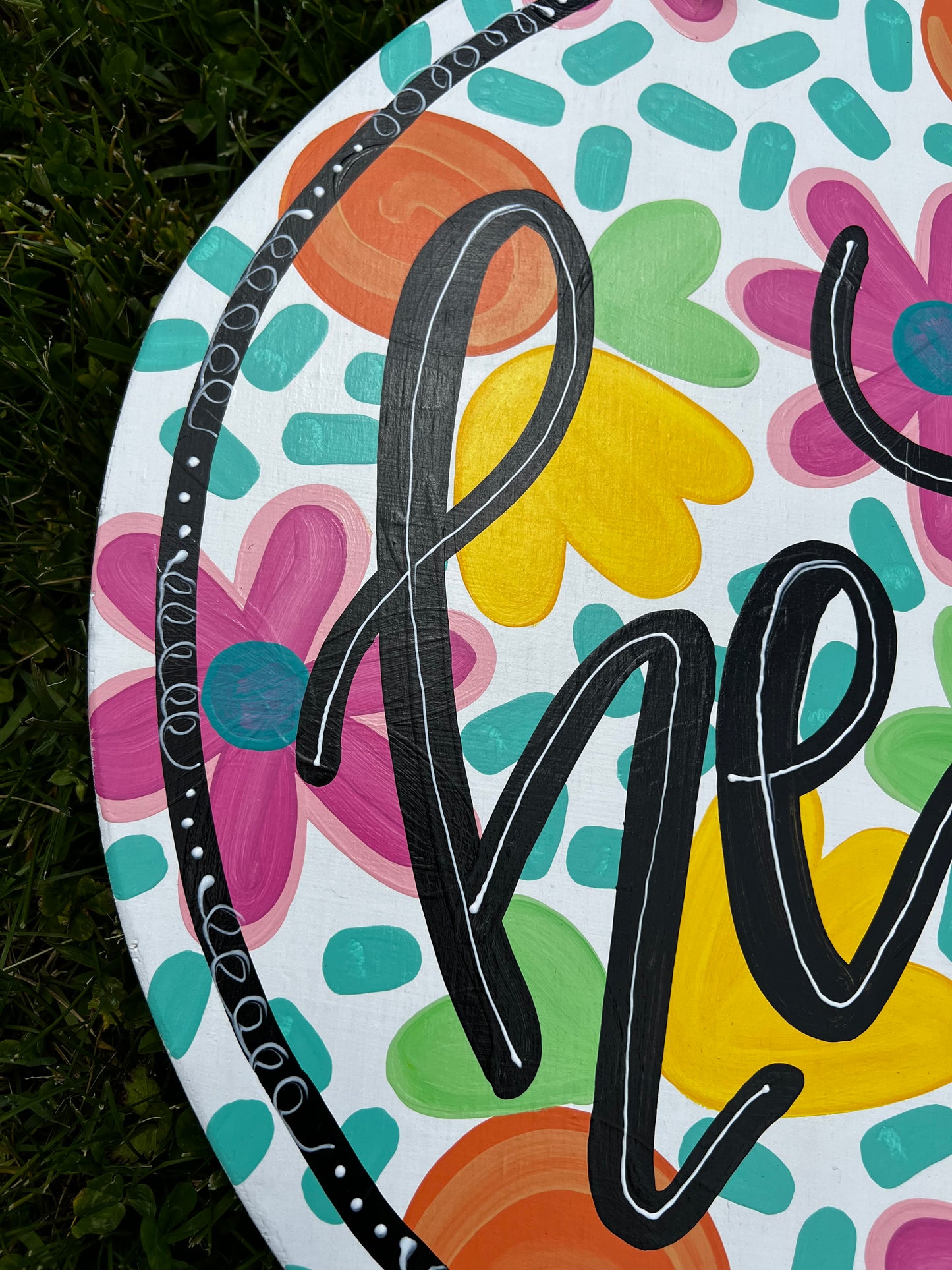 Hello Floral Door Hanger - Preorder