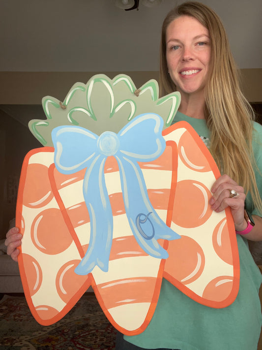 Carrot Initial Door Hanger - PREORDER