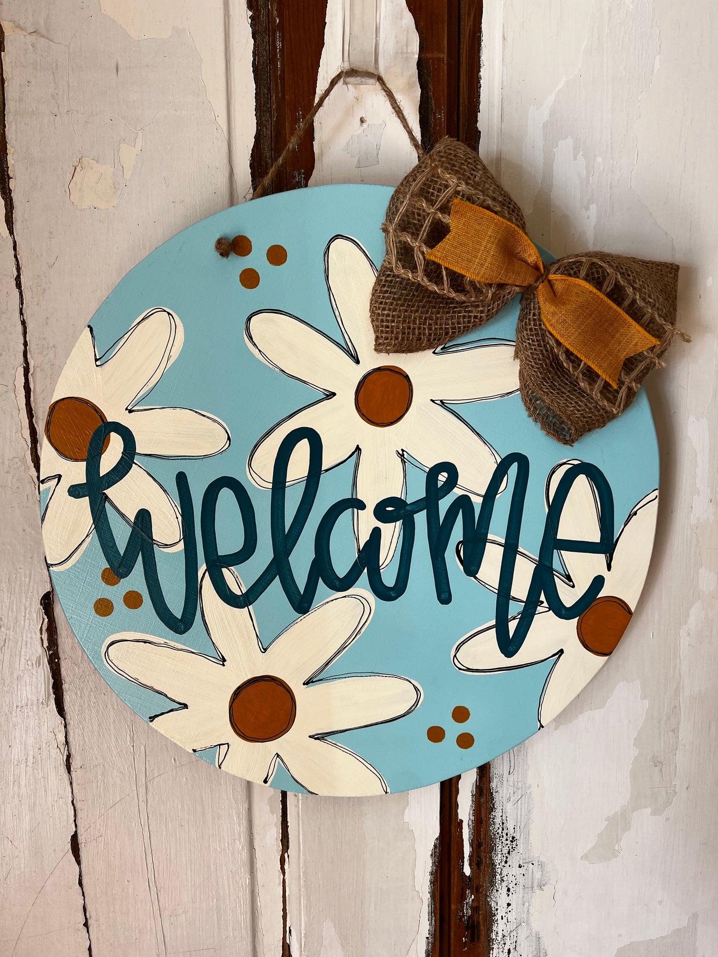 Welcome Daisy Door Hanger - Preorder