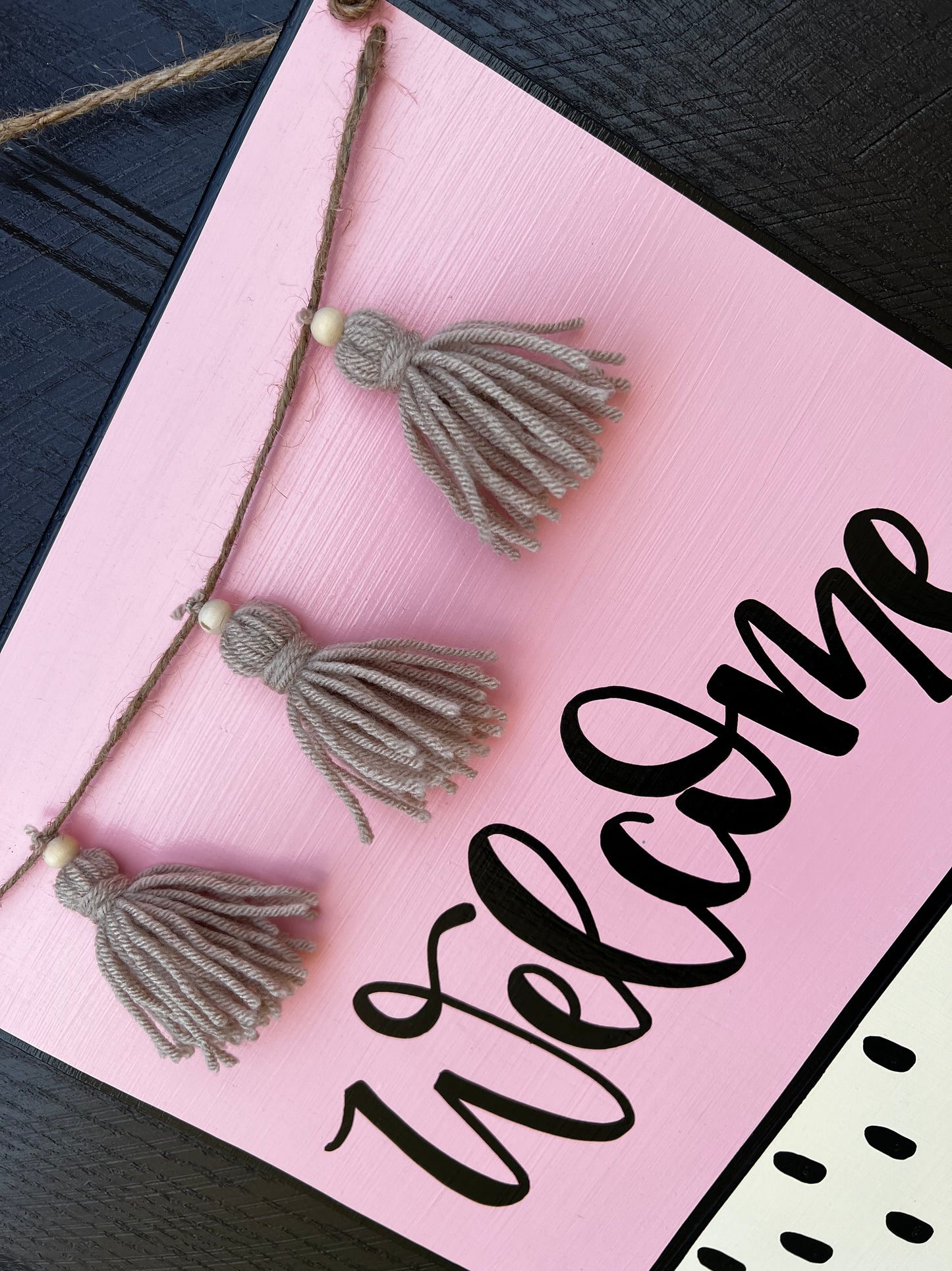 Pink Welcome Door Hanger - Preorder