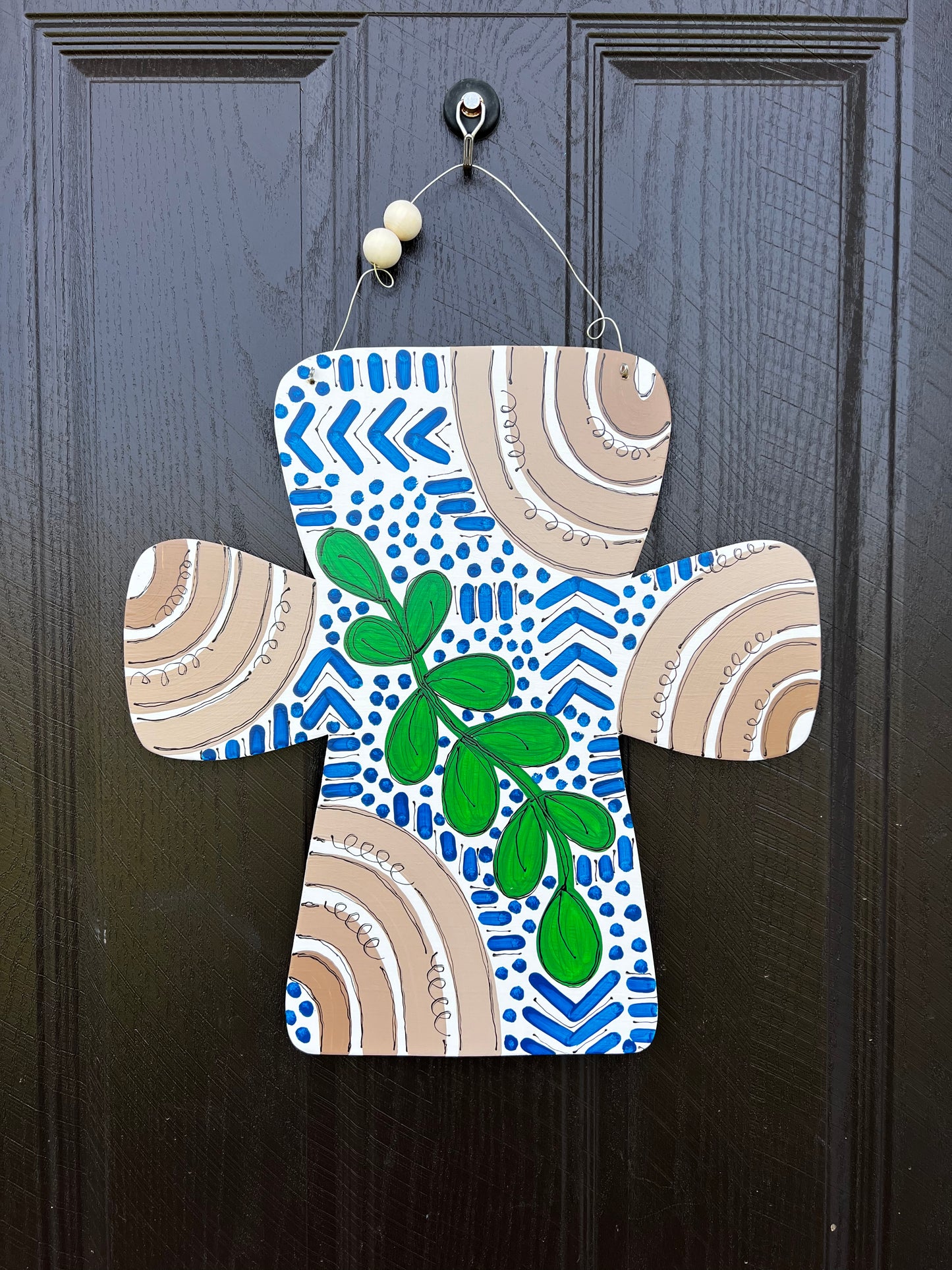 Boho Blue Cross Door Hanger - Preorder