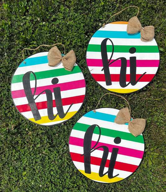 Hi Rainbow Door Hanger - Preorder