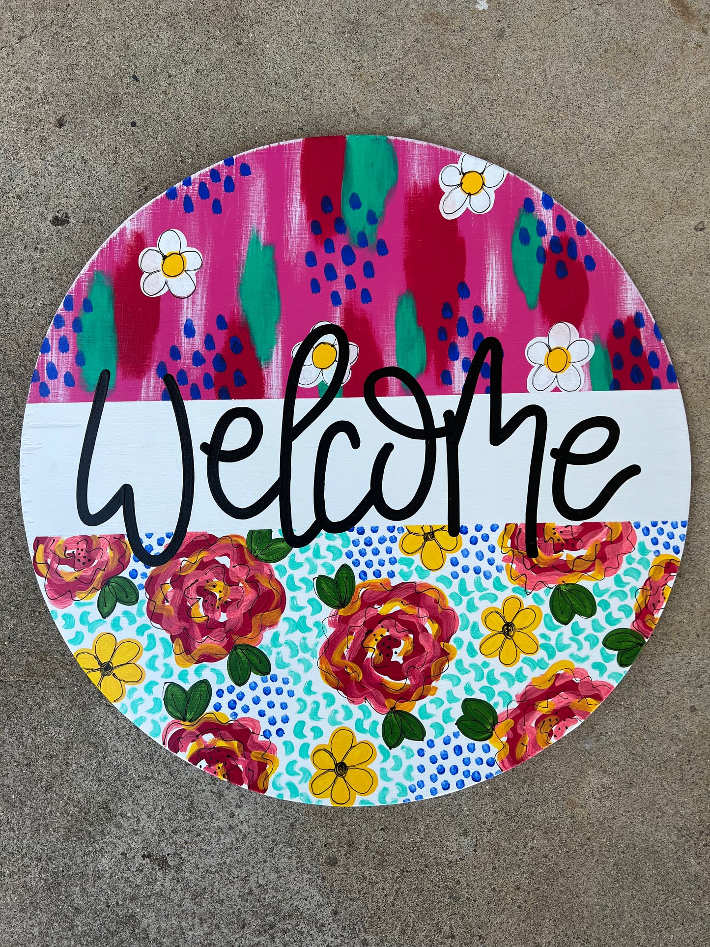 Welcome Flower Door Hanger - Preorder