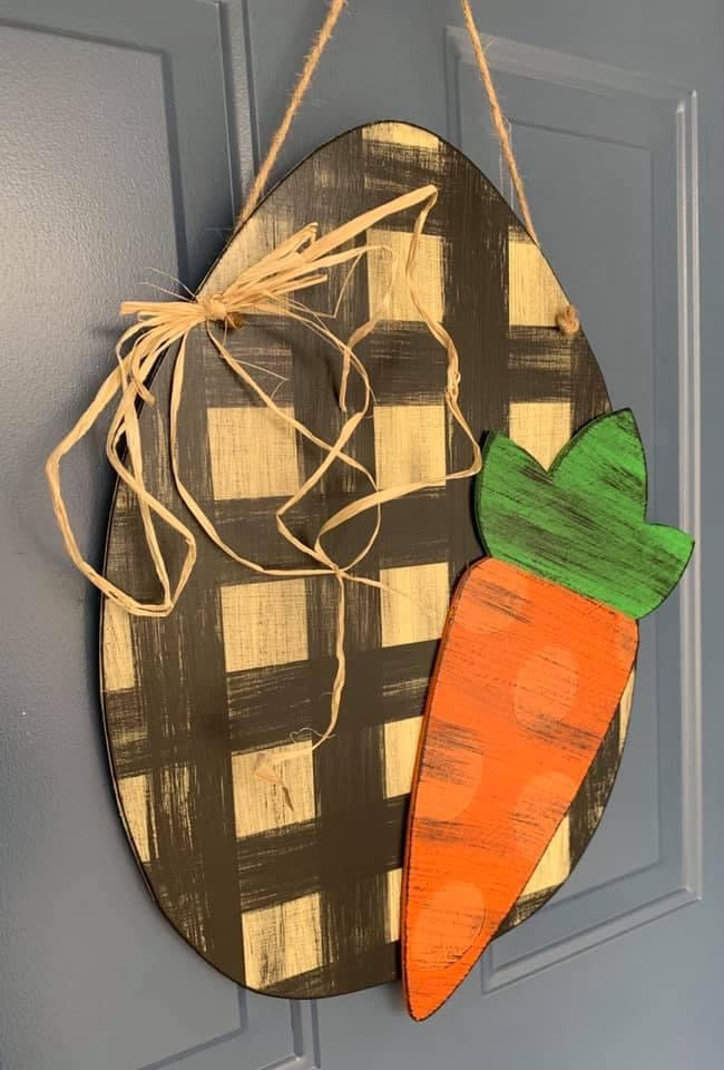 Egg and Carrot Door Hanger - Preorder