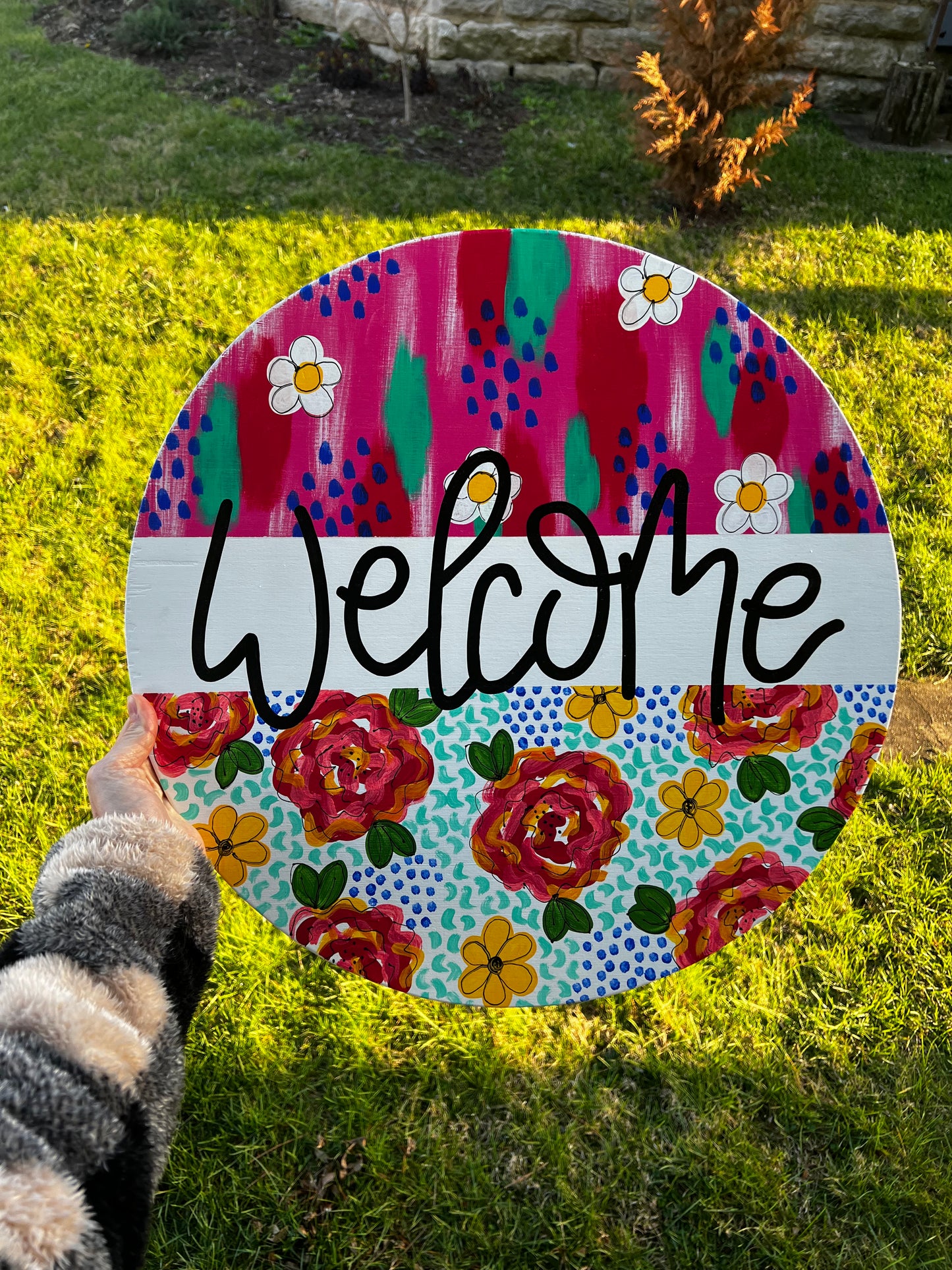 Welcome Flower Door Hanger - Preorder