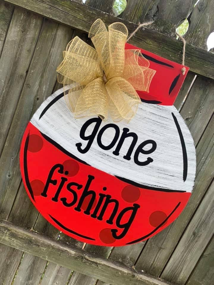 Gone Fishing Door Hanger - Preorder