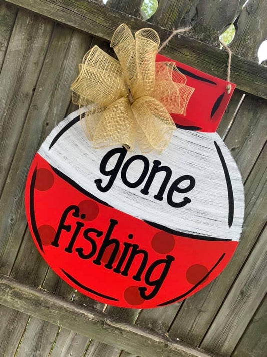 Gone Fishing Door Hanger - Preorder