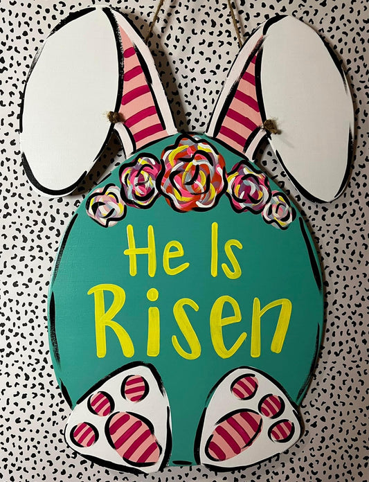 He Is Risen Bunny Door Hanger - Preorder