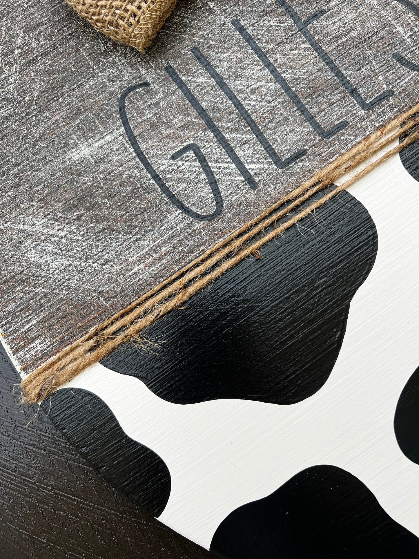 Cow Print Customizable Door Hanger - Preorder