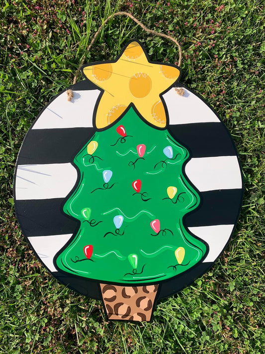 Stripe Tree Door Hanger - Preorder