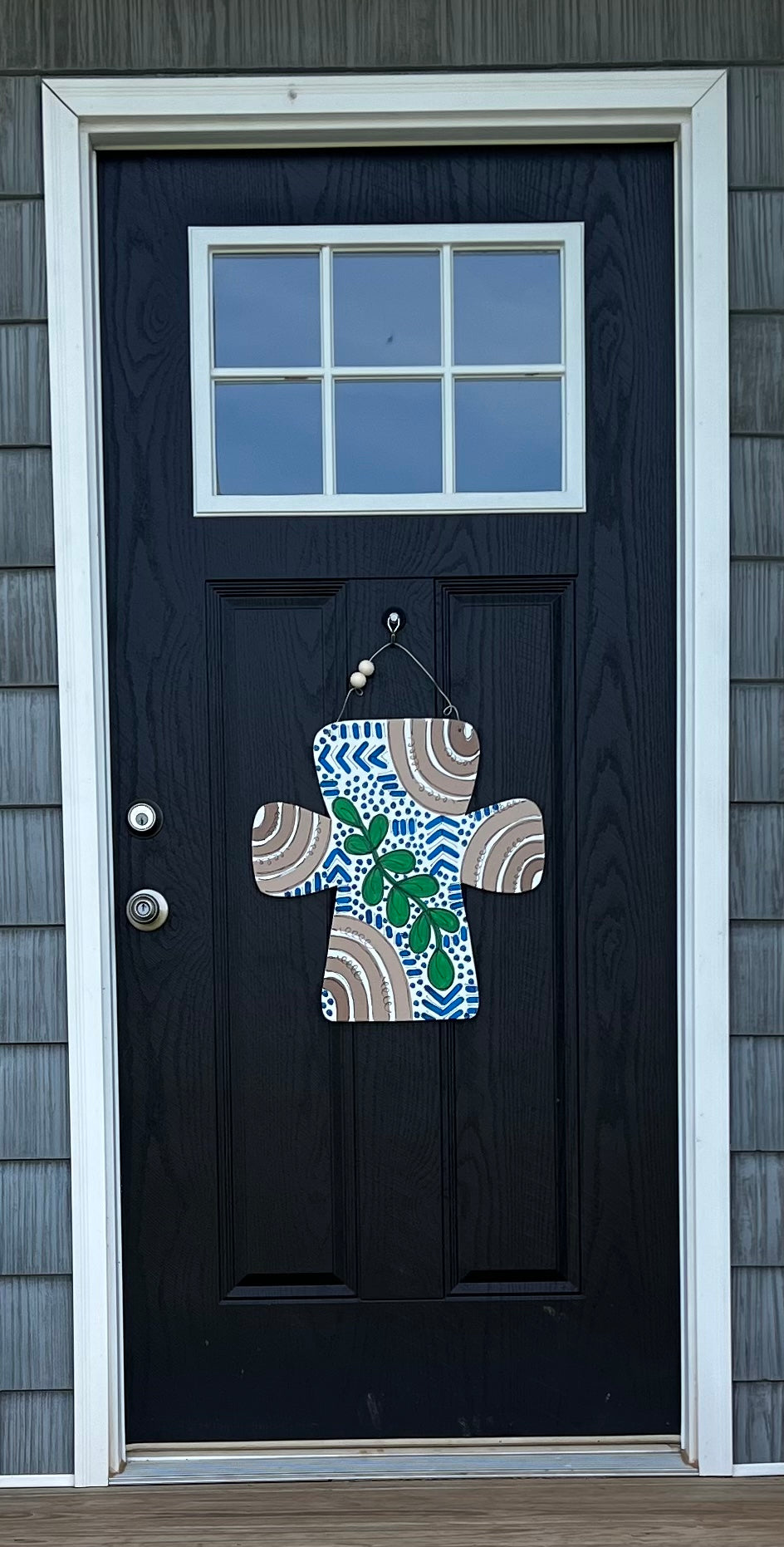 Boho Blue Cross Door Hanger - Preorder