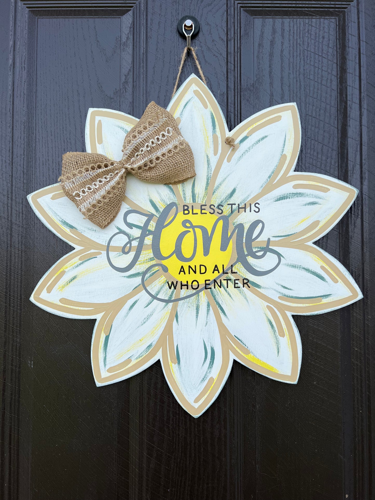 Bless This Home Flower Door Hanger - Preorder
