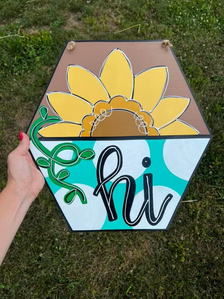 Sunflower Hi Door Hanger - Preorder