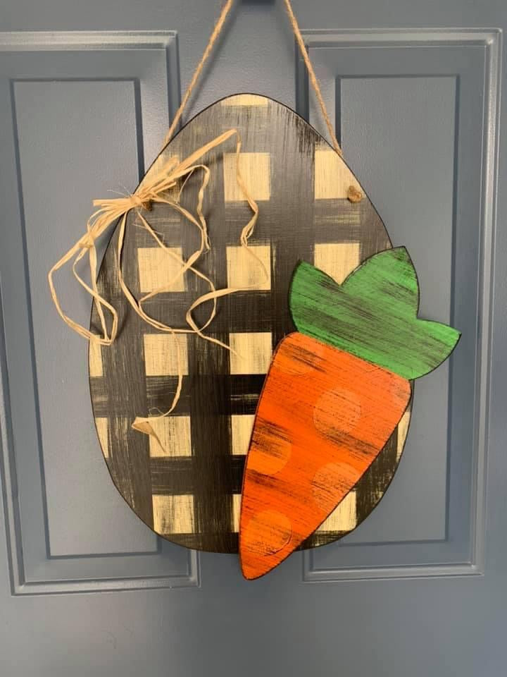 Egg and Carrot Door Hanger - Preorder