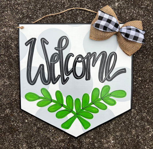 Welcome Plaque Door Hanger - Preorder