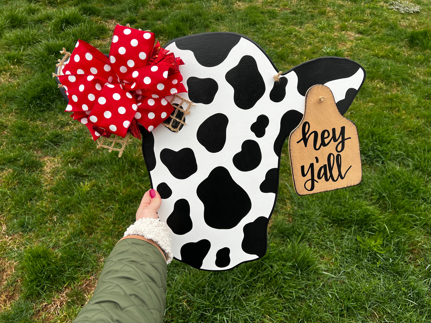 Hey Y’all Cow Door Hanger - Preorder