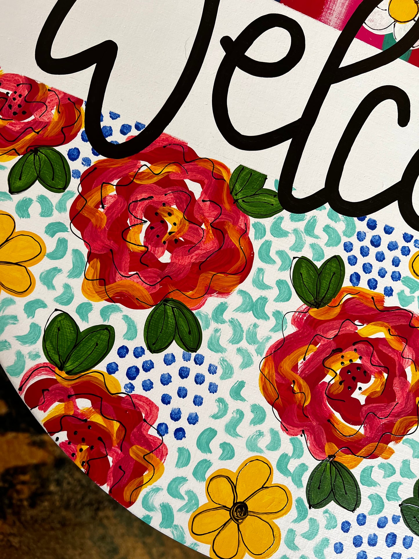 Welcome Flower Door Hanger - Preorder